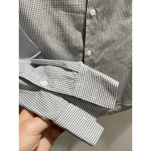 Sandro Paris Unisex Long Sleeve Button Up Collared Check Shirt Sz 39/Sm-med - Picture 5 of 8
